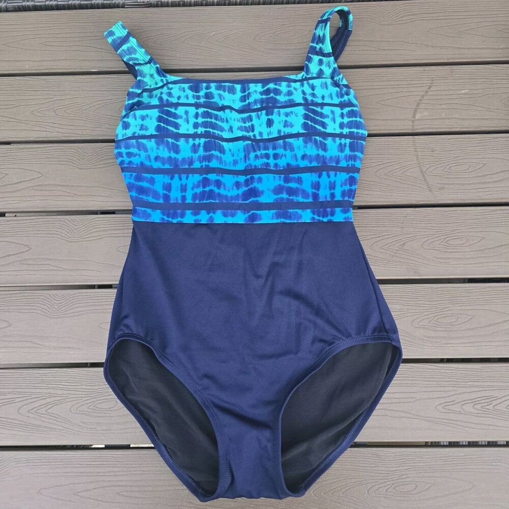 TYR Durafast Bondi Beach Scoop Neck Control Fit 1 Piece Swimsuit Sz 8 New Sample